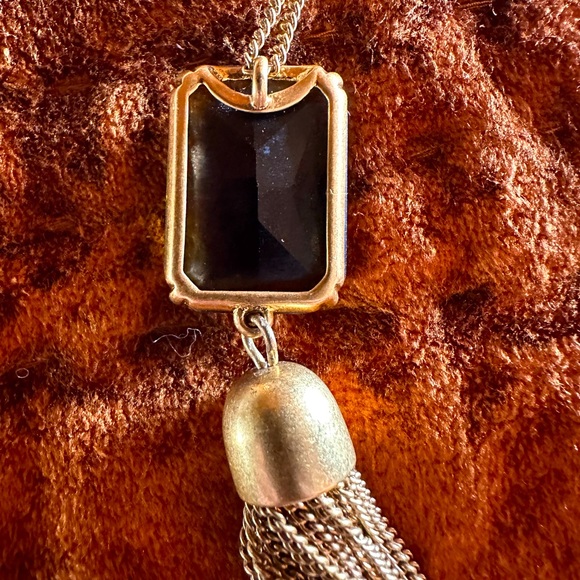 JCrew Green Stone and Tassel Long Nexklace - Picture 3 of 4